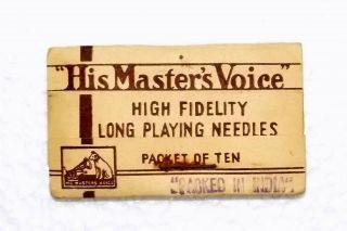 His Masters Voice Hmv 10 Needle In Paper Packet,  Never Opened.  C - 258