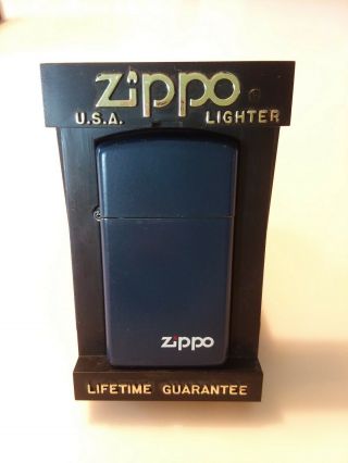 Navy Blue Matte Zippo 1626z Slim Zippo Lighter