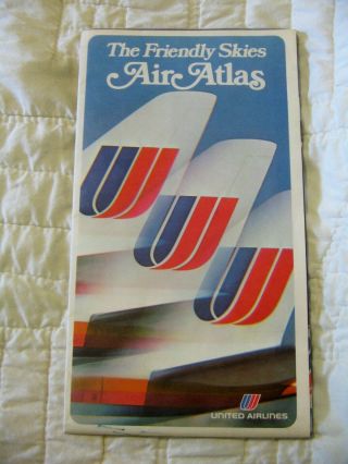 Estate Vintage 1958 United Airlines Air Atlas Map & Poster