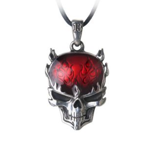 Flame - Brain Pendant Jewelry Gothic Alchemy Santa Muerte Holy Death Grim Reaper
