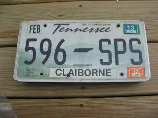 2013 13 Tennessee Tn License Plate 596 Sps Claiborne County