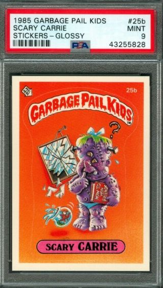 1985 Topps Garbage Pail Kids 25b Scary Carrie (glossy) Psa 9