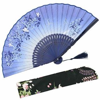 Omytea 8.  27 " 21cm Women Hand Held Silk Folding Fans With Bamboo Frame - With A -