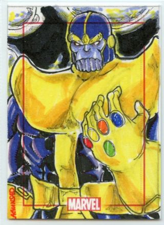 Marvel 75th Sketch Card - Rainer Lagunsad - Thanos