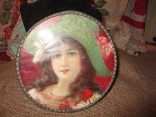 Lady Girl Victorian Litho Made In Germany Flue Cover