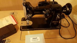 Pfaff 130 Sewing Machine With Cabinet Accessories Inst Books,  Runs