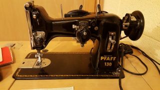 PFAFF 130 Sewing Machine with cabinet accessories inst books,  runs 3