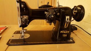 PFAFF 130 Sewing Machine with cabinet accessories inst books,  runs 7