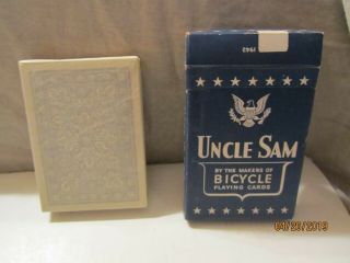 1942 Deck Of Uncle Sam Blue Logo Playing Cards By Uspcc Usa
