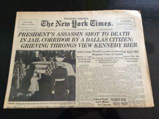 York Times Jfk Assassination Sunday November 25,  1963 Full Paper