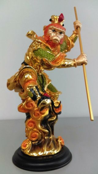 Monkey King Gold Paint Sun Wukong Statue 10 " Journey To The West Display Decor.