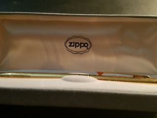Zippo Pen W/ Case Has 50 Year Anniversary On It Ball Point Gold Color