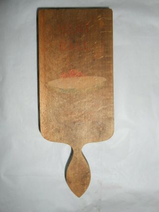 Antique Wooden Meat Ball Press Vintage Wood Hinged Mold Paddle Handle