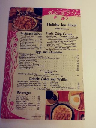 Mcm Vintage 1950s Holiday Inn Breakfast Menu Yummy