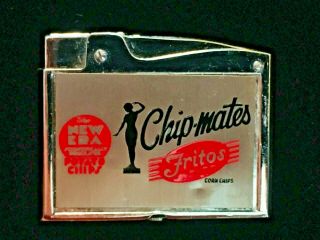Vintage Collectible Fritos Era Modern deLuxe Thin Cigarette Lighter c.  1950s 3