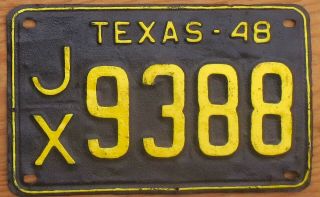 1948 Texas License Plate Number Tag - $2.  99 Start