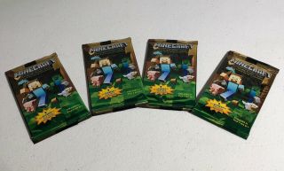4 X Packs Minecraft Collectible Sticker Cards -