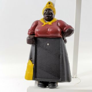 Vintage Black Americana Aunt Jemina /housemaid Cast Iron Memo And Pencil Holder