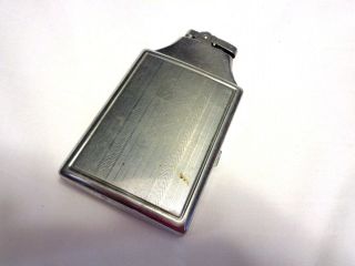 Vintage Automatic Silver Cigarette Lighter And Case Combo By Continental /japan
