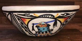 Zuni Pueblo Pottery Bowl Handcoiled Signed By Eldred Sanchez - Native American