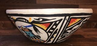 Zuni Pueblo Pottery Bowl Handcoiled Signed By Eldred Sanchez - Native American 2