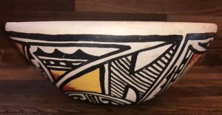 Zuni Pueblo Pottery Bowl Handcoiled Signed By Eldred Sanchez - Native American 4