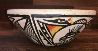 Zuni Pueblo Pottery Bowl Handcoiled Signed By Eldred Sanchez - Native American 5