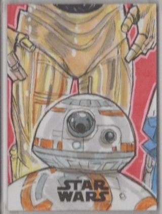 2018 Topps Star Wars The Last Jedi Series 2 Bb - 8 & C - 3po Art Card By James O.