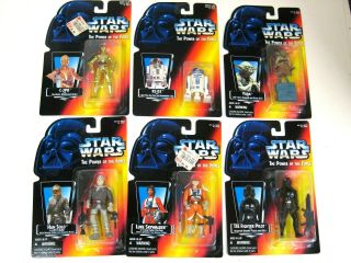 Star Wars Potf Power Of The Force 1995 Yoda,  Luke X - Wing,  Han Hoth,  R2 - D2,  C - 3po