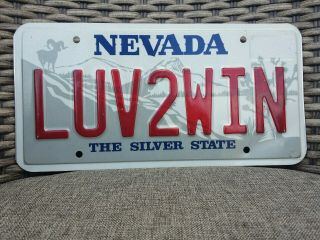 1990s Nevada Vanity License Plate Luv2win The Silver State Ram Mountain Sierra