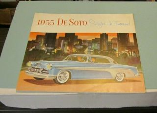 1955 De Soto Foldout Automobile Car Brochure Fireflite Firedome Great Colors