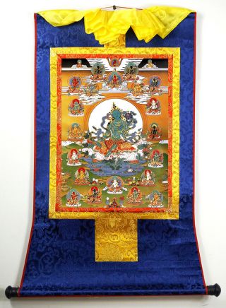 24 Inch Tibetan Buddhist Thangka - 21 Tara Goddess And Archetype Of Compassion