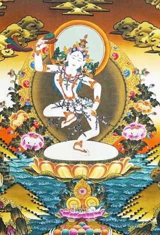 24 " Fine Tibetan Buddhist Thangka The Mother Of Success - Machik Labdon Goddess