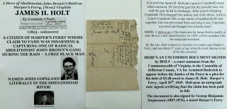 Civil War John Brown Harpers Ferry Slave Raid Hero Trial Witness Document Signed