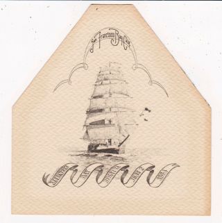 Rare1884 San Francisco Bay Club Mariners Day Regatta Illustrated Blotter Scarce