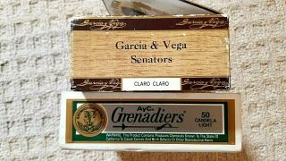 Two Empty CIGAR BOXES: GARCIA y VEGA Senators and ANTONIO y CLEOPATRA Grenadiers 5