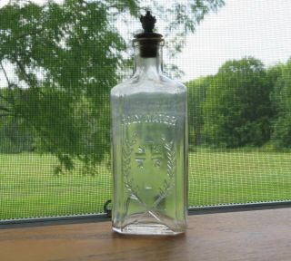 Vintage Glass HOLY WATER BOTTLE Crown Sprinkler Top 6 