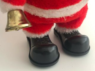 Walking Santa Claus Musical Ringing Bell Box Vintage Christmas Great 4