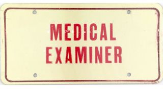 Nos 1990’s Massachusetts Medical Examiner Authentic Front License Plate Nr