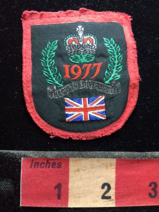 Crown & Union Jack Flag 1977 England Patch - Uk / United Kingdom 747