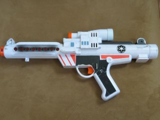 1996 Hasbro Star Wars Storm Trooper White/orange Blaster Gun Cosplay Light Sound