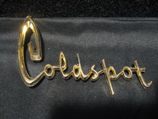 Vintage " Coldspot " Fridge/refrigerator Gold Tone Metal Emblem Badge