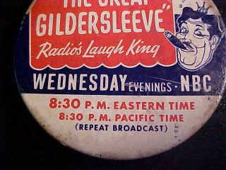 1940s The Great Gildersleeve Kraft Cheese Swanky Swig Jar Lid Vintage Radio 3