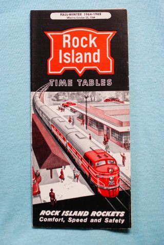 Rock Island Time Table,  Fall - Winter 1964 - 65