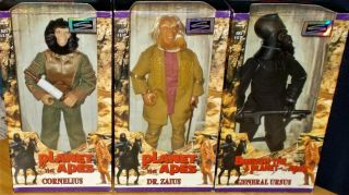 Planet Of The Apes 12 " Figures All 3 In Boxes 1998 30th Anniversary Edition