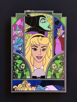 Sleeping Beauty Aurora Briar Rose Maleficent Stained Glass Pinsbyjp Fantasy Pin
