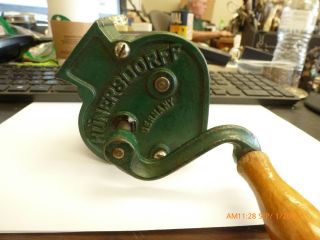 Vintage Hunersdorff - Germany - Cast Iron Body Hand Crank Bean Slicer Cutter