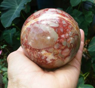 1.  5lb 701g Natural Dragon Blood Stone Quartz Jasper Crystal Sphere Ball Healing