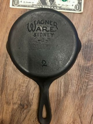 Rare Wagner Ware Cast Iron 2 Skillet