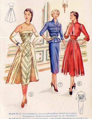 Vtg 1950s Supplement 46 Golden Rule Lutterloh Sewing Pattern Making 50 Designs